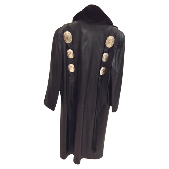 Vintage Becca Vedda Mink/Leather/Conch Trench Coat - Picture 7 of 8